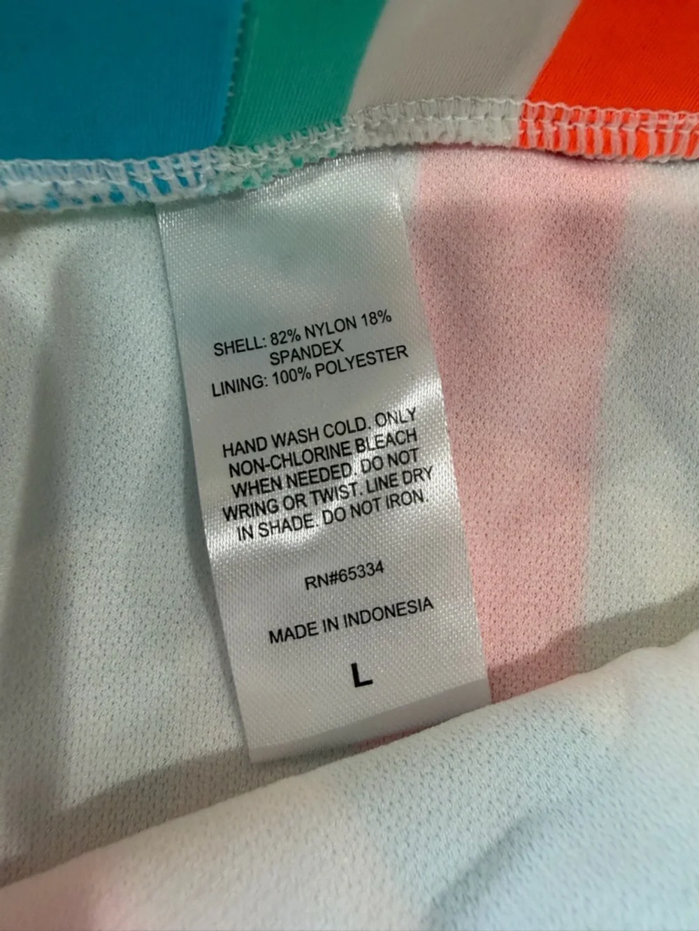 Cabana by Crown‎ & ivy Multicolor Stripe Bikini Set - Neon Coral, Aqua & Yellow